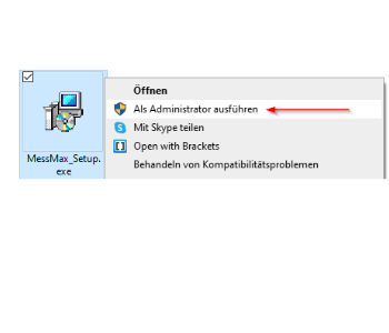 Setup als Administrator installieren